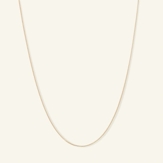 040 Gauge Box Chain Necklace in 14K Solid Gold