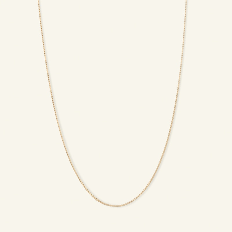 040 Gauge Box Chain Necklace in 14K Solid Gold - 18"