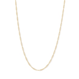 022 Gauge Solid Singapore Chain Necklace in 14K Solid Gold - 18&quot;