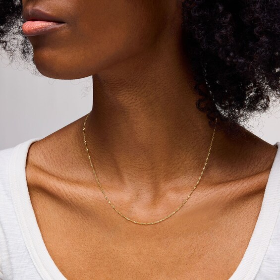 14K Solid Gold Singapore Chain
