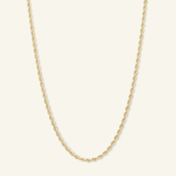14K Hollow Gold Diamond-Cut Glitter Rope Chain