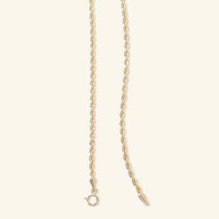 14K Hollow Gold Diamond-Cut Glitter Rope Chain - 20"