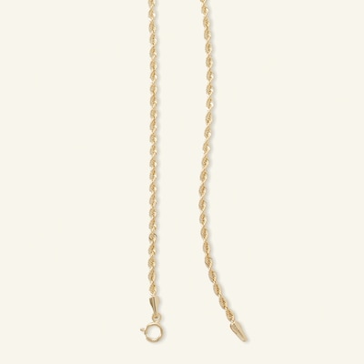 14K Hollow Gold Diamond-Cut Glitter Rope Chain - 20"