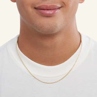 14K Hollow Gold Diamond-Cut Glitter Rope Chain - 20"