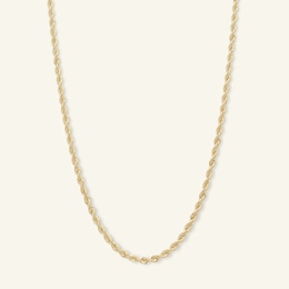 016 Gauge Rope Chain Necklace in 14K Hollow Gold - 22&quot;