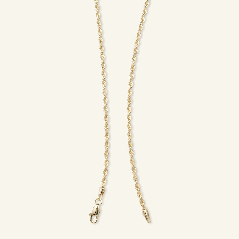 016 Gauge Rope Chain Necklace in 14K Hollow Gold - 22"