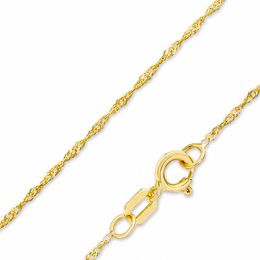 018 Gauge Singapore Chain Necklace in 14K Solid Gold - 15&quot;