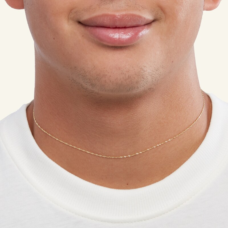 Main Image 3 of 14K Solid Gold Singapore Chain - 16"