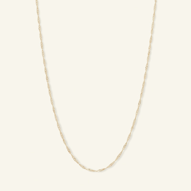 018 Gauge Singapore Chain Necklace in 14K Solid Gold