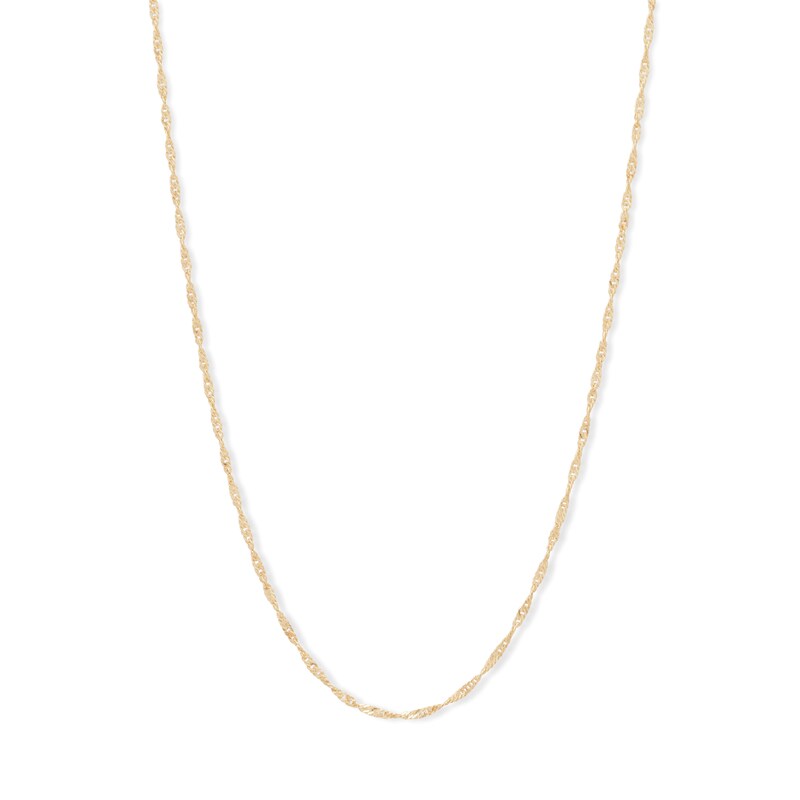 018 Gauge Singapore Chain Necklace in 14K Solid Gold