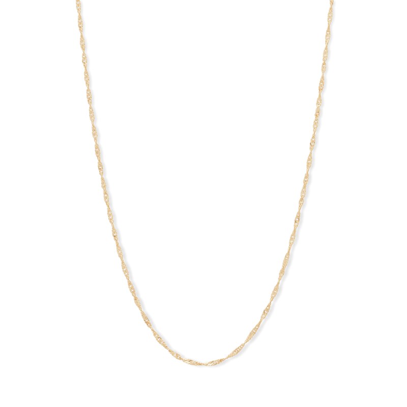 018 Gauge Singapore Chain Necklace in 14K Solid Gold