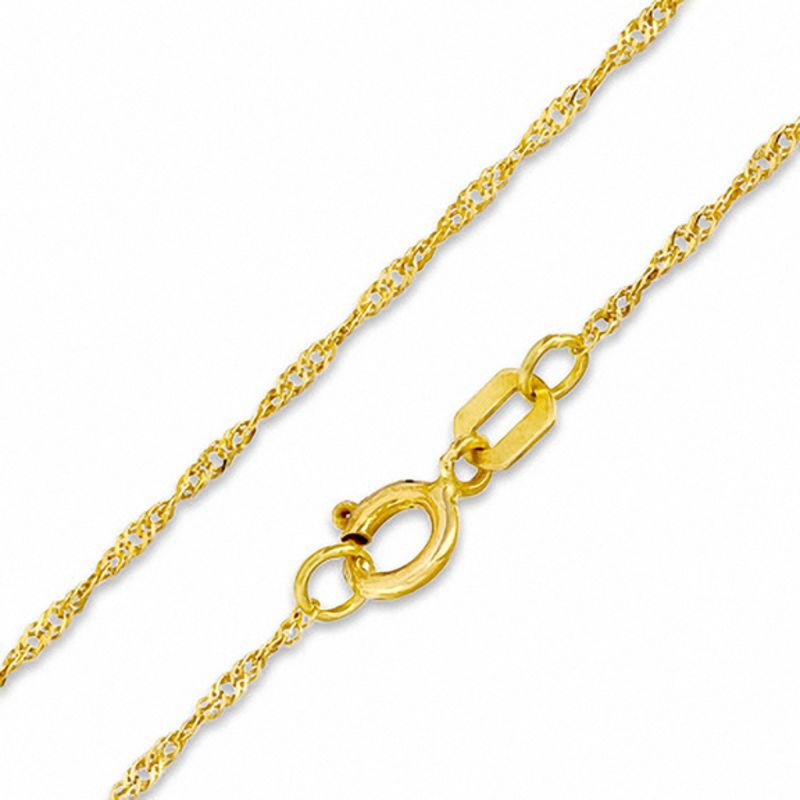 017 Gauge Singapore Chain Necklace in 14K Solid Gold - 20"