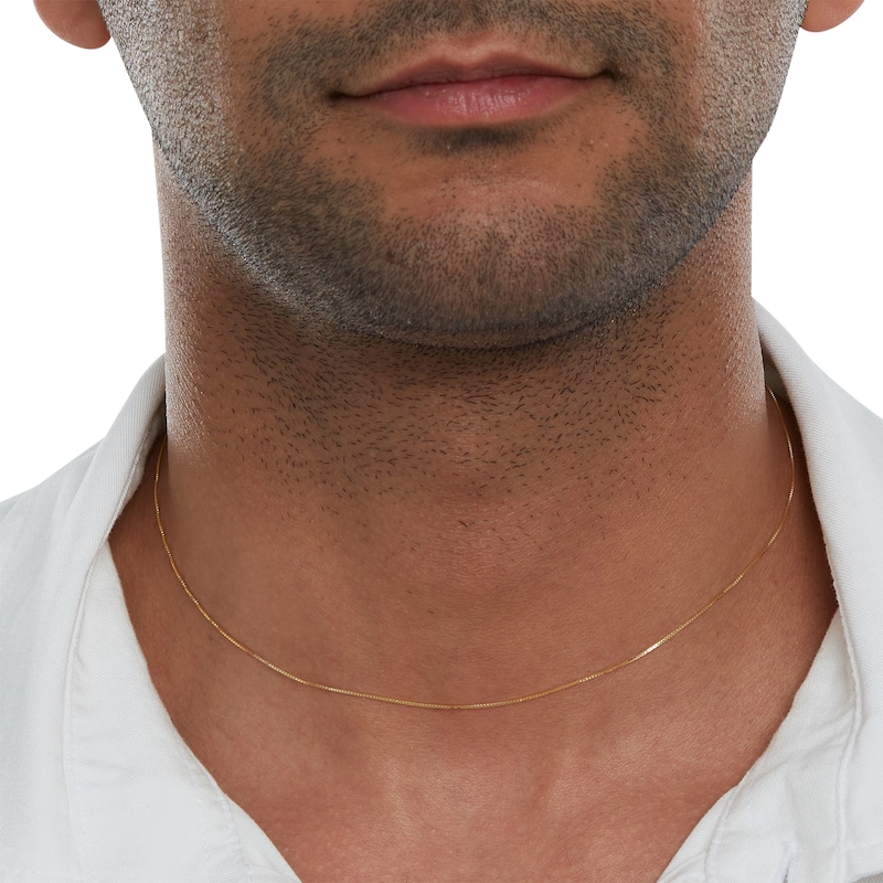 040 Gauge Solid Box Chain Necklace in 10K Solid Gold - 16"