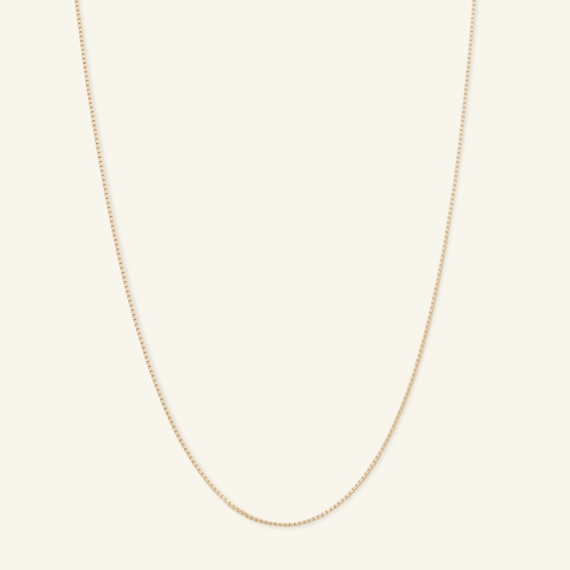040 Gauge Solid Box Chain Necklace in 10K Solid Gold - 20"
