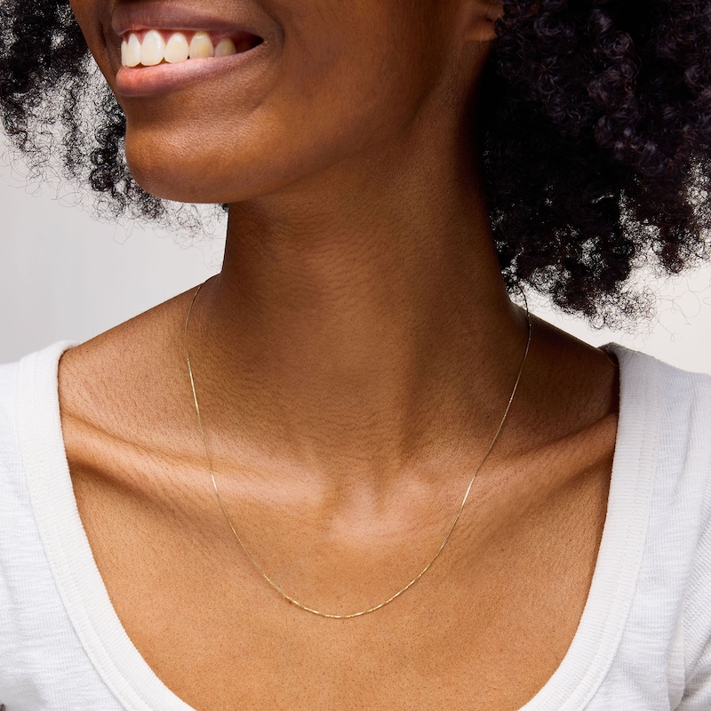 Main Image 2 of 10K Solid Gold Box Chain - 20"