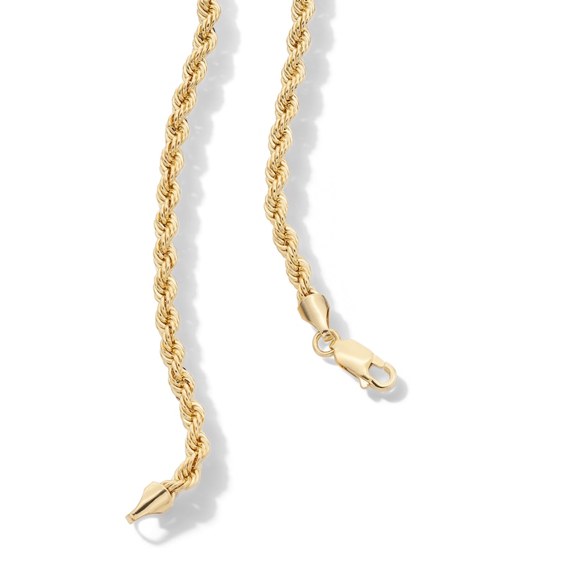 Main Image 4 of 10K Hollow Gold Rope Chain - 22"