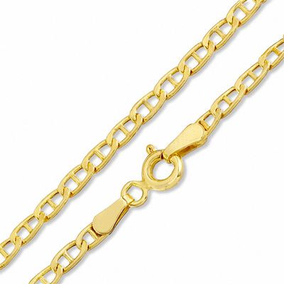 Child's 060 Gauge Hollow Mariner Chain Necklace in 10K Gold - 13"