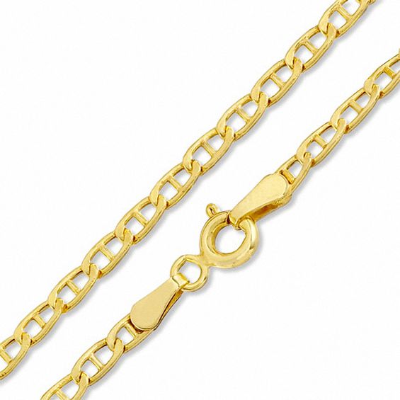 Child's 060 Gauge Hollow Mariner Chain Necklace in 10K Gold