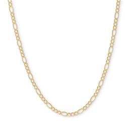 10K Hollow Gold Figaro Chain - 16&quot;