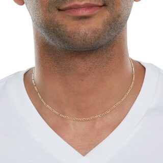 10K Hollow Gold Figaro Chain