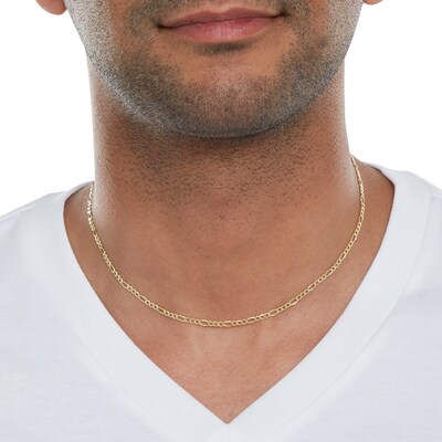 10K Hollow Gold Figaro Chain