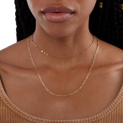 10K Hollow Gold Figaro Chain