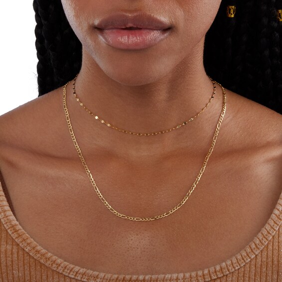 10K Hollow Gold Figaro Chain