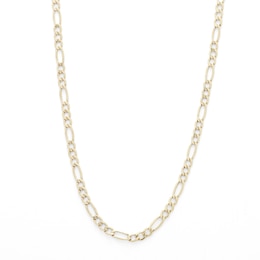 060 Gauge Figaro Chain Necklace in 10K Hollow Gold
