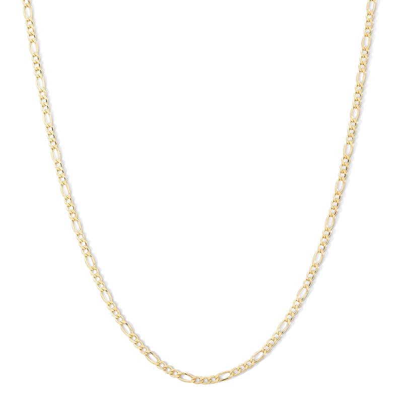 Main Image 1 of 10K Hollow Gold Figaro Chain - 18"