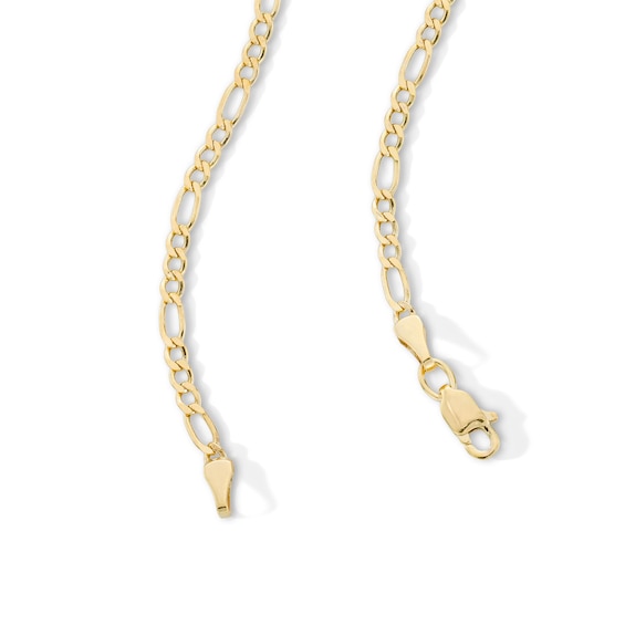 10K Hollow Gold Figaro Chain - 18"