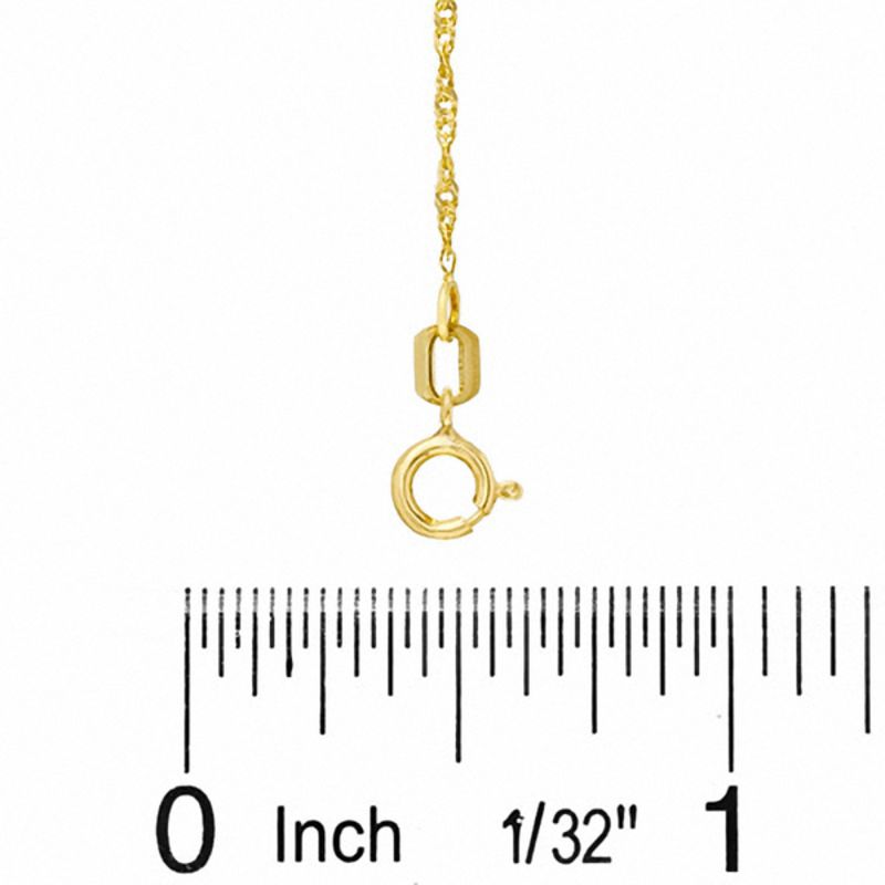 Child's 020 Gauge Solid Singapore Chain Necklace in 10K Gold - 13"