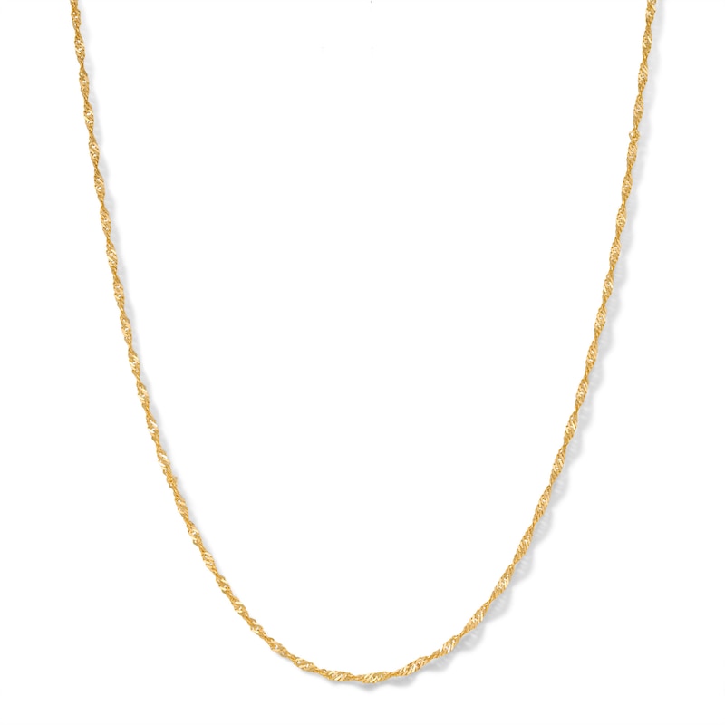 020 Gauge Singapore Chain Necklace in 10K Solid Gold - 18"