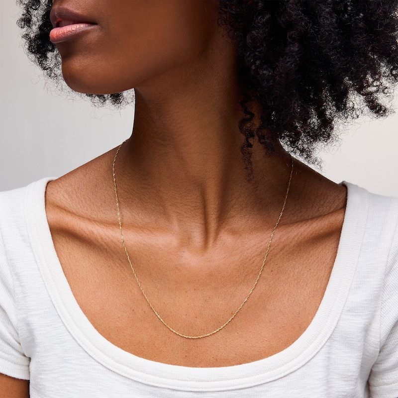 Main Image 2 of 10K Solid Gold Singapore Chain - 22"