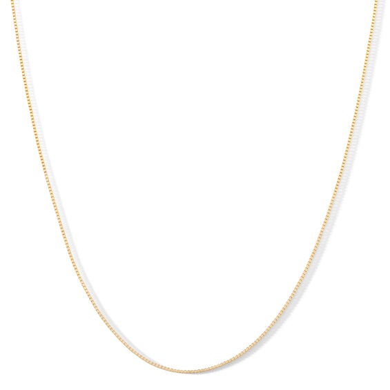 Child's 0.7mm Solid Box Chain Necklace in 10K Solid Gold