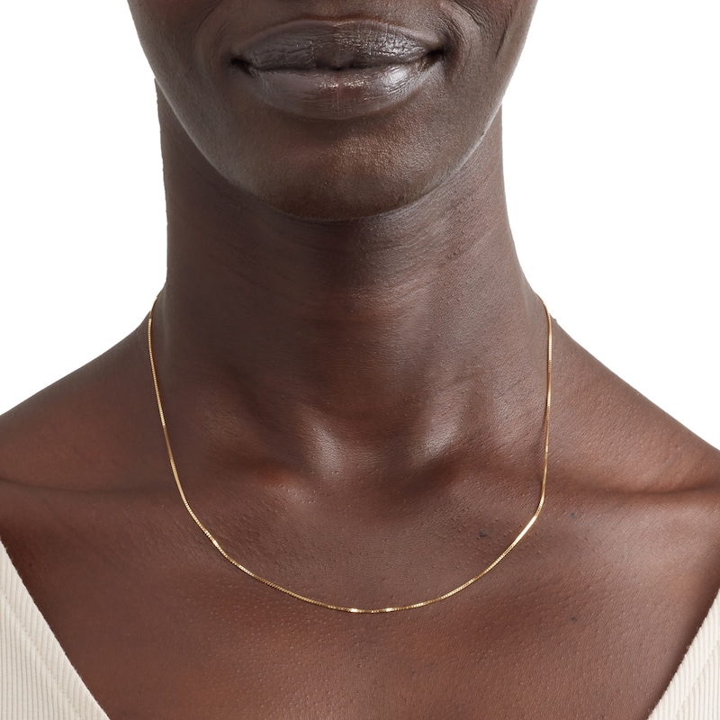 050 Gauge Box Chain Necklace in 10K Solid Gold - 18"
