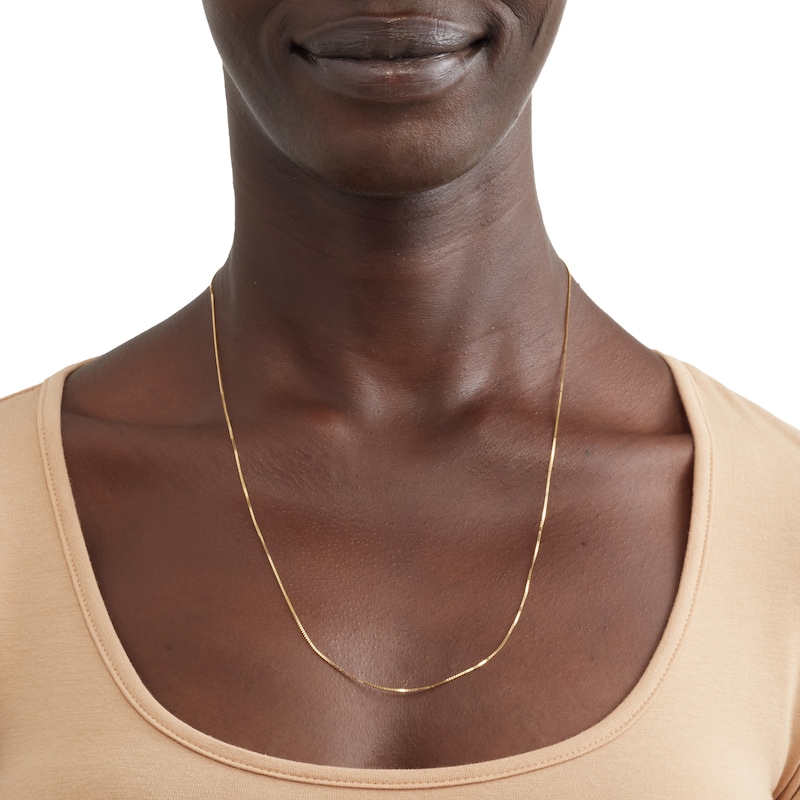 Main Image 2 of 10K Solid Gold Box Chain - 22"