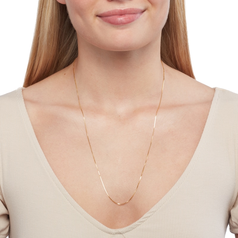 Main Image 2 of 10K Solid Gold Box Chain - 24"