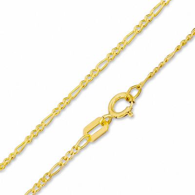 1.35mm Solid Figaro Chain Necklace in 10K Gold - 18"