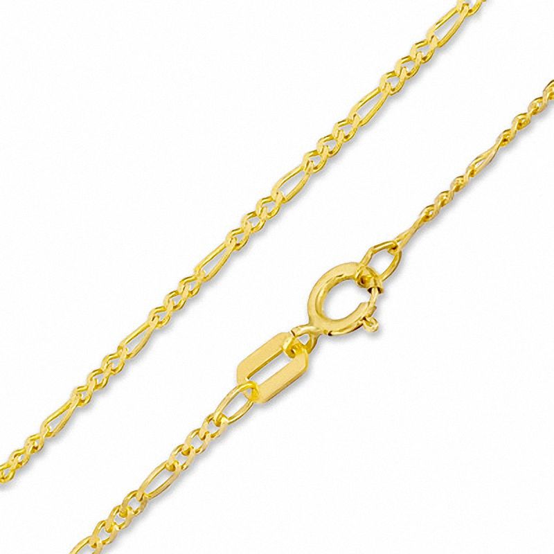 Main Image 1 of 1.35mm Solid Figaro Chain Necklace in 10K Gold - 18"