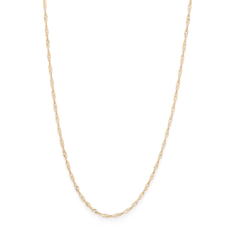 025 Gauge Hollow Singapore Chain Necklace in 10K Solid Gold - 18"