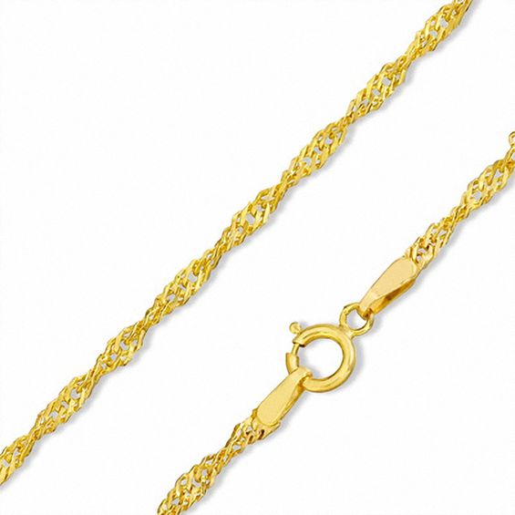 10K Hollow Gold Singapore Chain - 20"