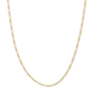 Child's 050 Gauge Hollow Figaro Chain Necklace in 10K Hollow Gold - 13"