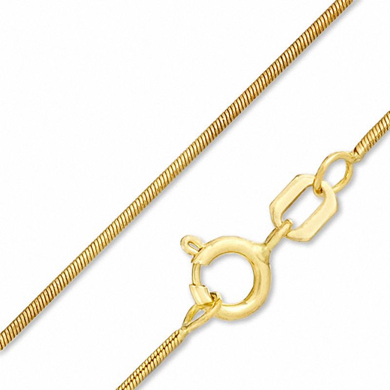 Main Image 1 of 10K Gold 020 Gauge Round Snake Chain Necklace - 20"