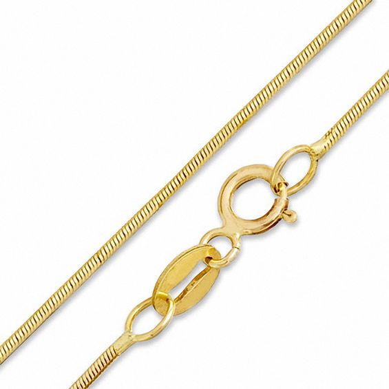 10K Gold Diamond-Cut Snake Chain Necklace - 20"