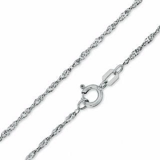10K White Gold Singapore Chain - 16"