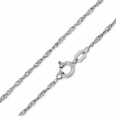 10K White Gold Singapore Chain - 16"
