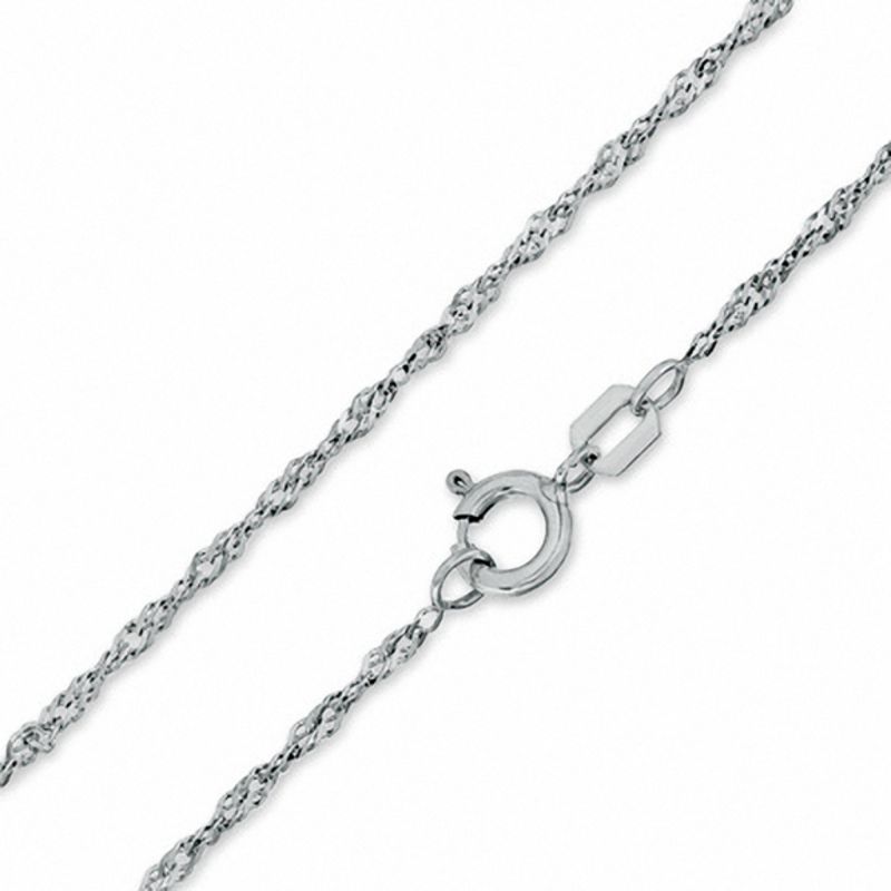 Main Image 1 of 10K White Gold Singapore Chain - 16&quot;