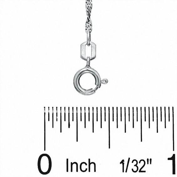 10K White Gold Singapore Chain - 16"