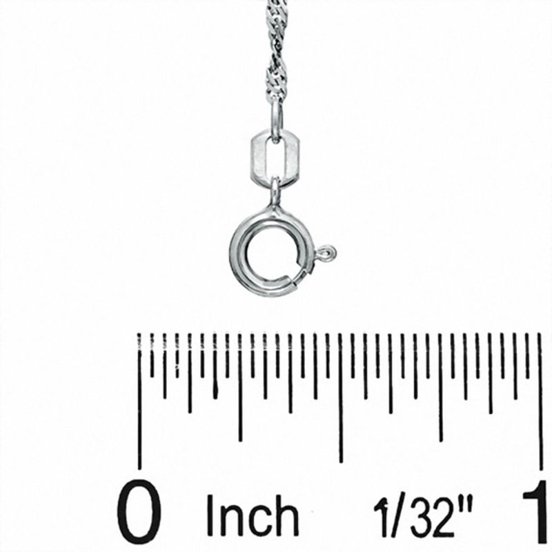 Main Image 2 of 10K White Gold Singapore Chain - 16&quot;