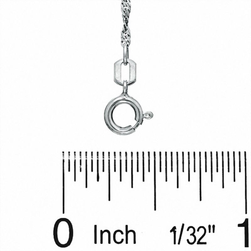 025 Gauge Singapore Chain Necklace in 10K White Gold - 16"